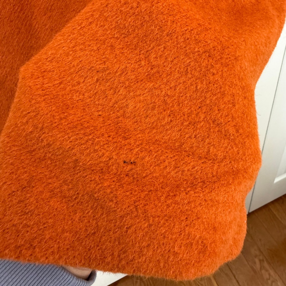 MAXMARA Burnt Orange Oversized Shawl Collar Wool Blend Cocoon Coat- DAMAGED - Picture 14 of 16